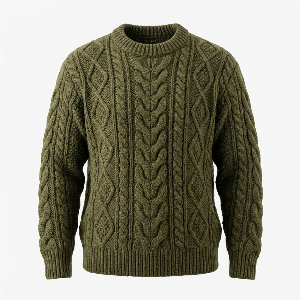 Men's Chunky Cable-Knit Sweater